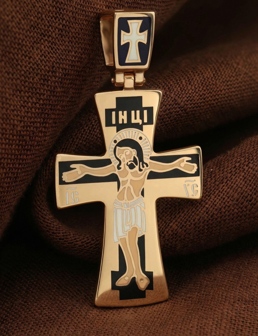 Крест из золота c эмалью