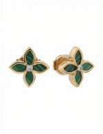 Серьги из золота c бриллиантами и малахитом
