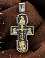 Крест из серебра 925 пробы и золота 585 пробы