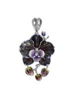 Подвеска из белого золота c эмалью