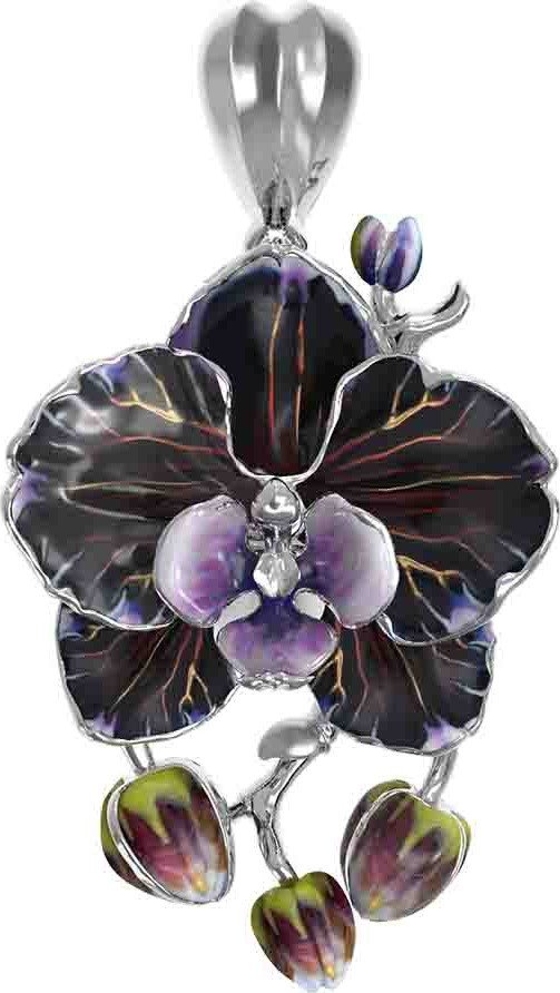 Подвеска из белого золота c эмалью