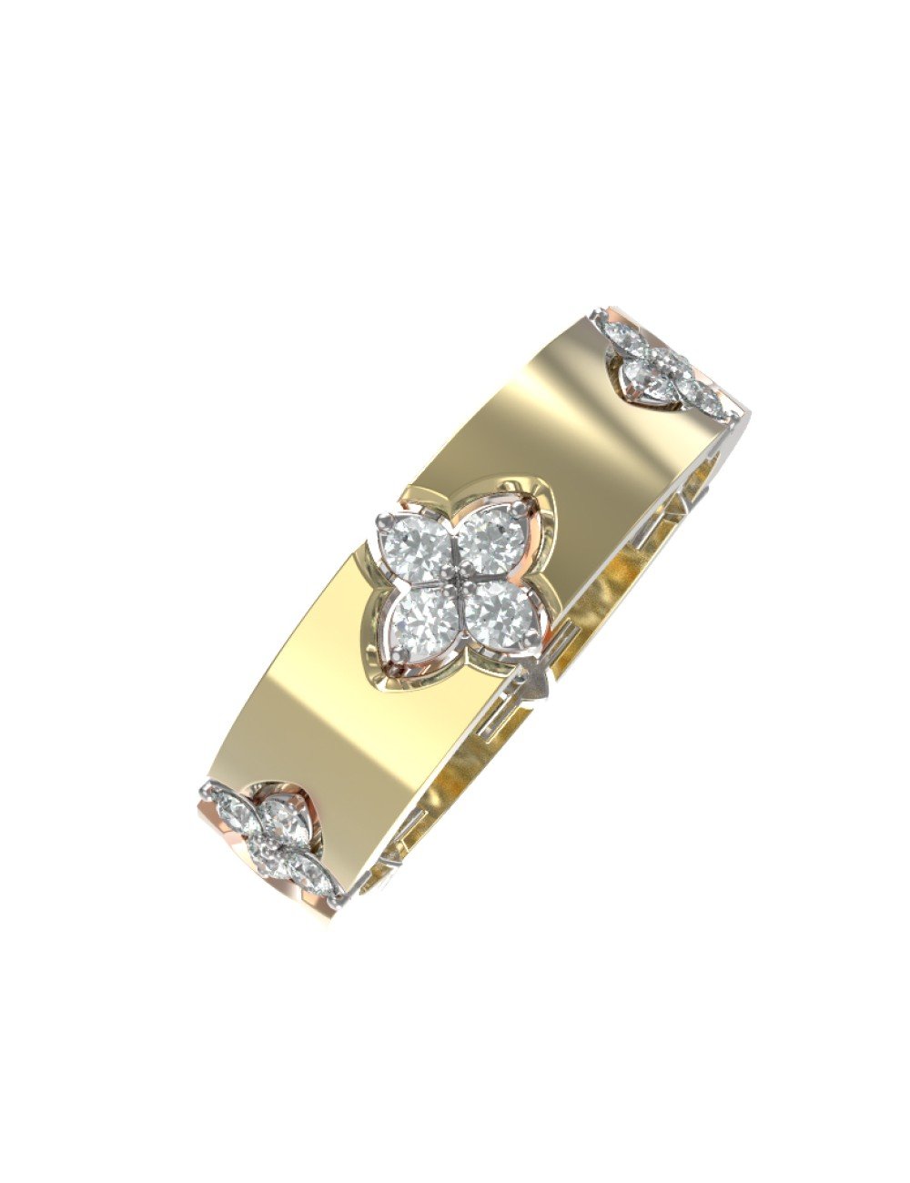 Кольцо из лимонного золота c бриллиантами