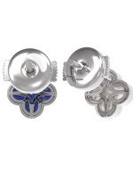 Серьги из белого золота c бриллиантами, лазуритом и перламутром