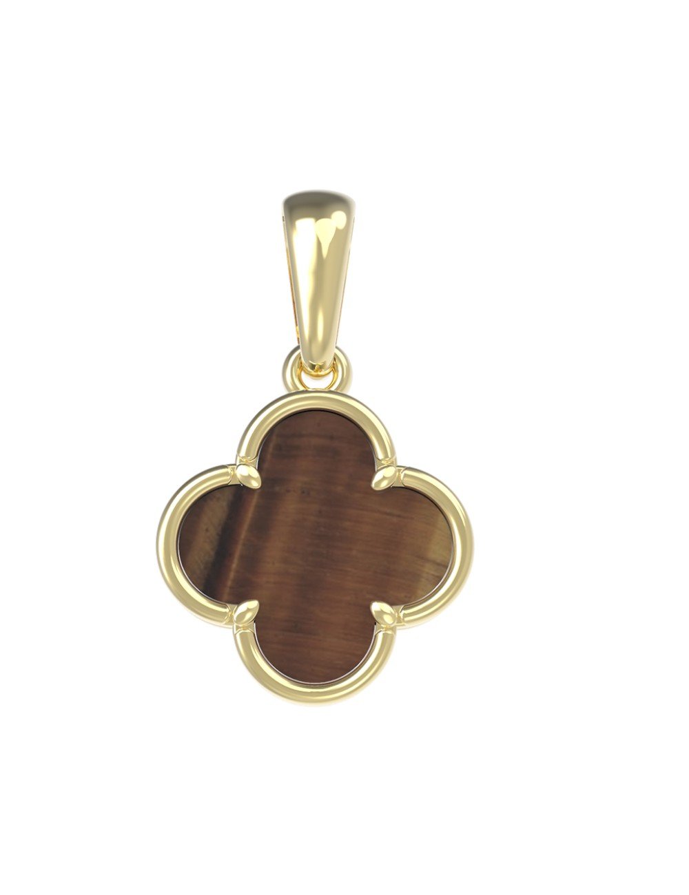 Подвеска из лимонного золота c тигровым глазом