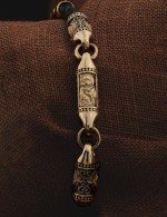 Браслет из золота c кожаным шнурком