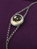 Браслет из белого золота c бриллиантами, ониксом и перламутром