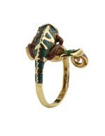 Кольцо из лимонного золота c эмалью