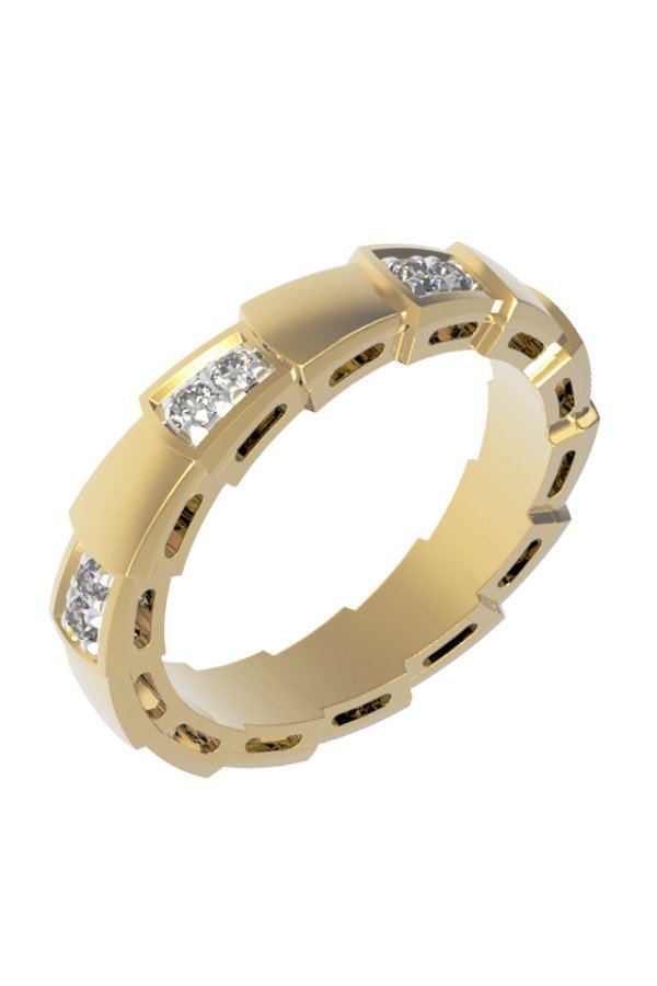 Кольцо из лимонного золота c бриллиантами