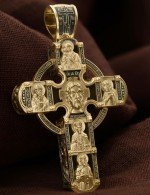 Крест из лимонного золота c эбеновым деревом