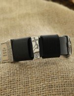 Браслет из серебра c кожаным шнурком