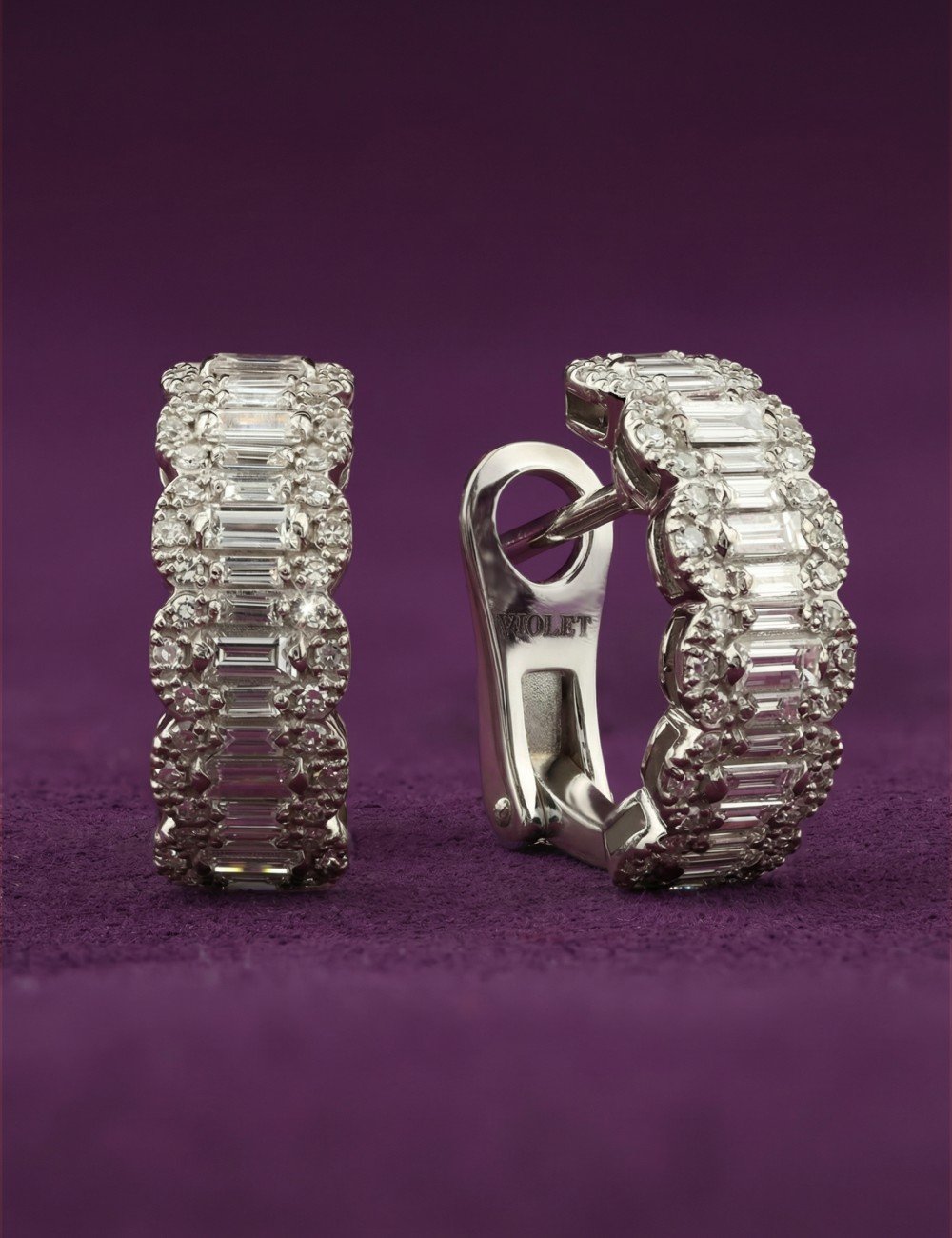 Серьги из белого золота c бриллиантами