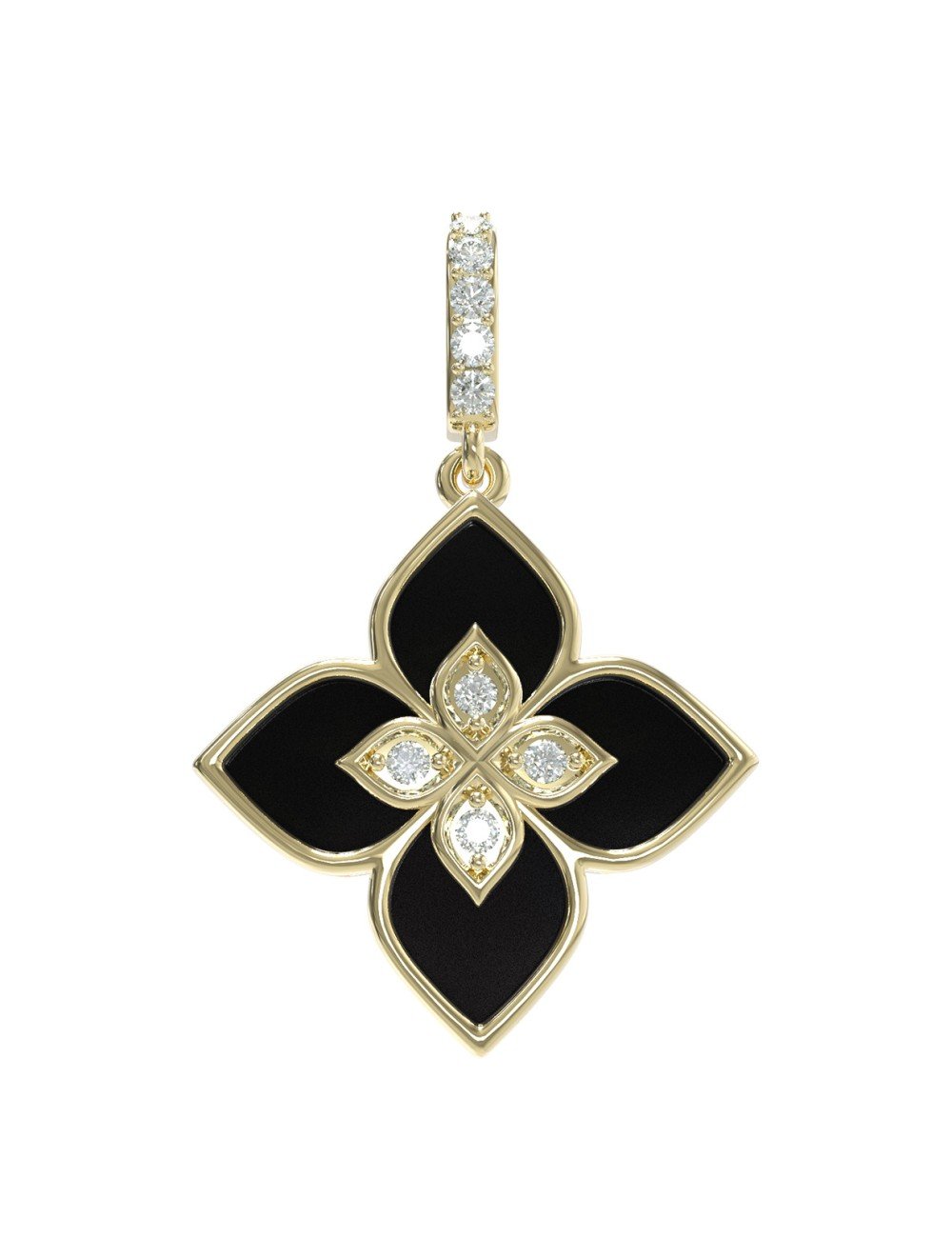 Подвеска из лимонного золота c бриллиантами и ониксом
