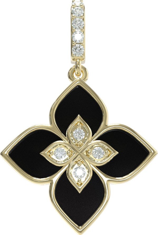 Подвеска из лимонного золота c бриллиантами и ониксом