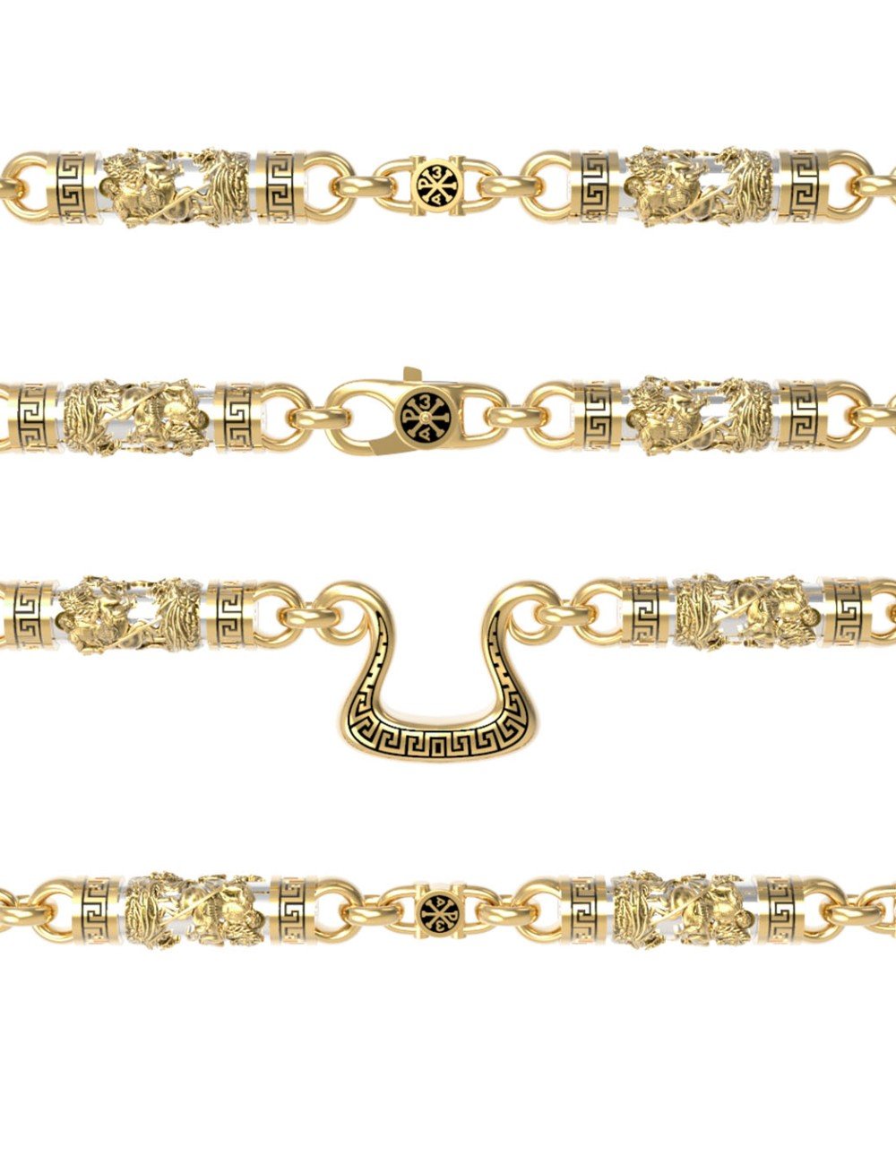 Цепь из лимонного золота c эмалью