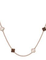 Колье из золота c тигровым глазом и перламутром