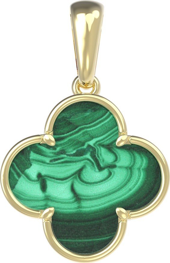 Подвеска из лимонного золота c малахитом