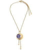 Колье из лимонного золота c бирюзой и лазуритом