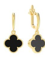 Серьги из лимонного золота c ониксом