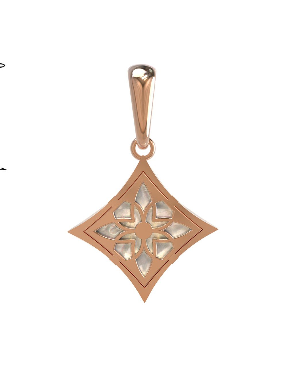 Подвеска из золота c перламутром