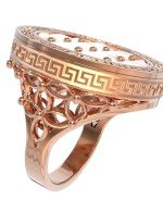 Кольцо из золота c эмалью и перламутром