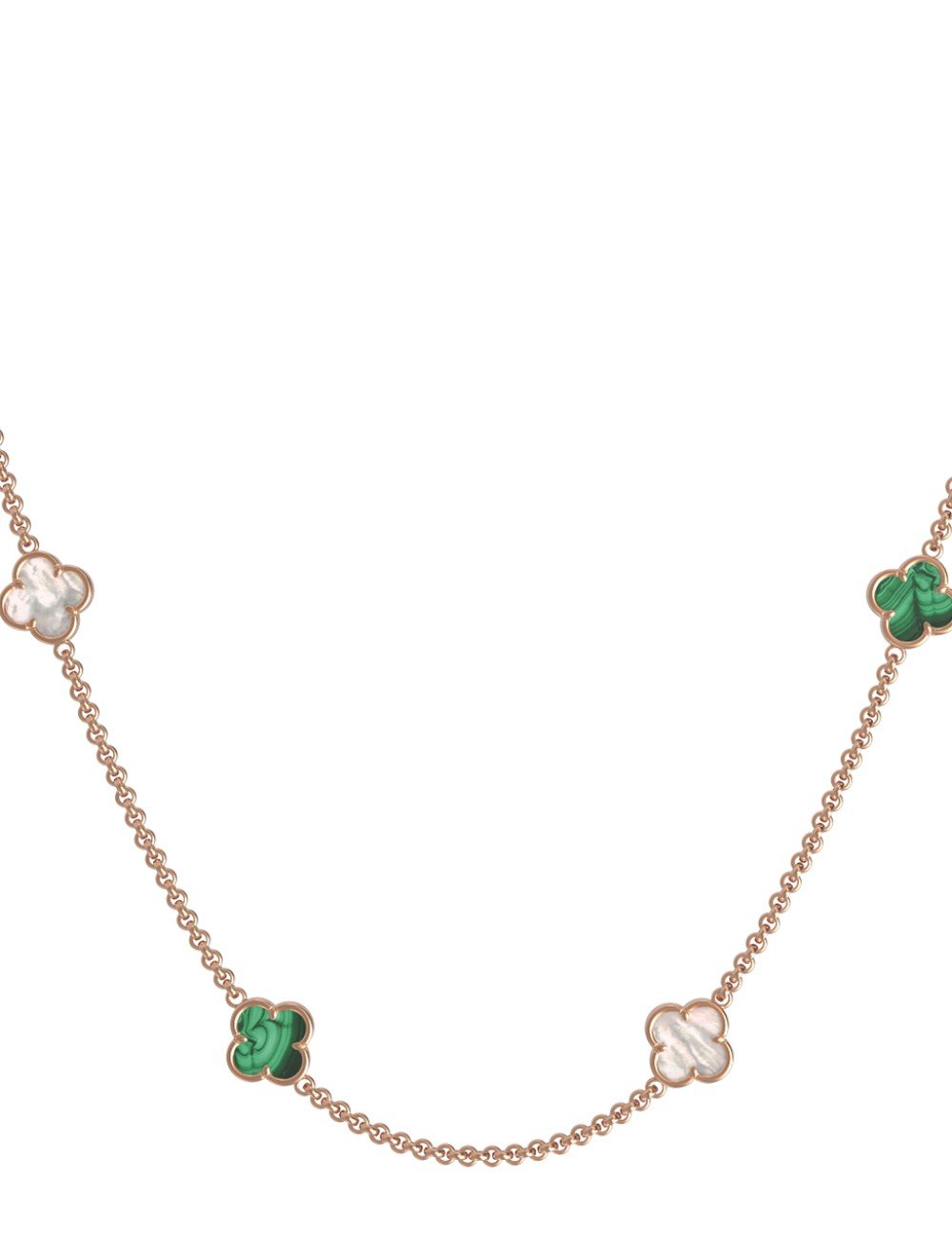 Колье из золота c малахитом и перламутром