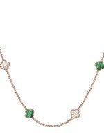 Колье из золота c малахитом и перламутром