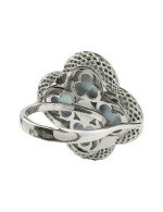 Кольцо из белого золота c эмалью и перламутром