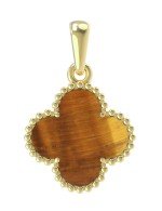 Подвеска из лимонного золота c тигровым глазом