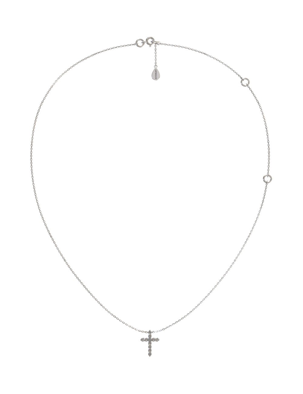 Крест из белого золота c бриллиантами