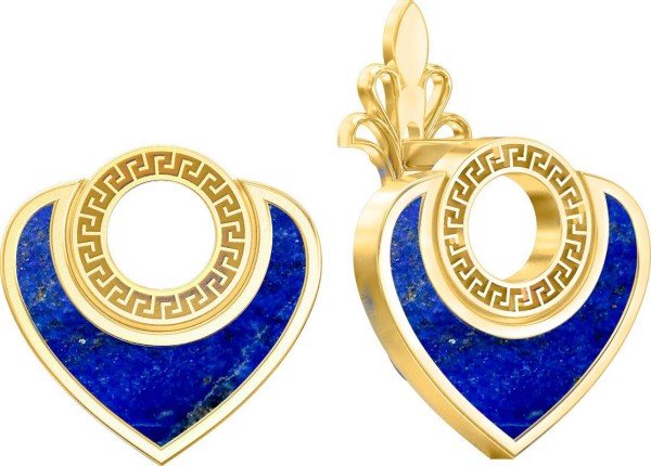 Серьги из лимонного золота c лазуритом