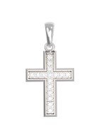 Крест из белого золота c бриллиантами