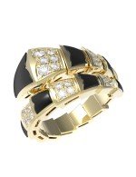 Кольцо из лимонного золота c бриллиантами и ониксом