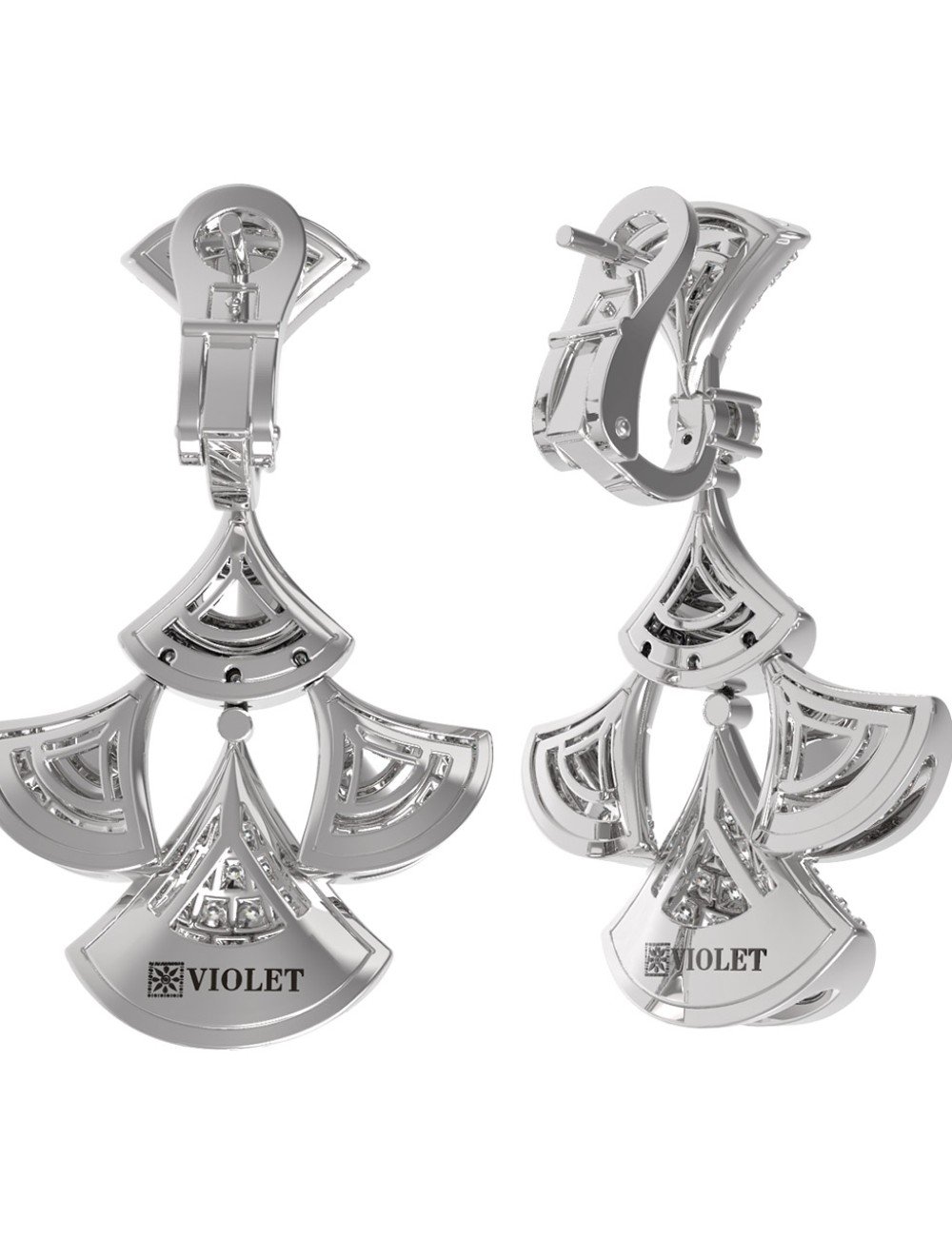 Серьги из белого золота c бриллиантами