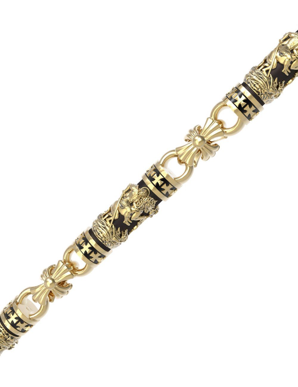 Цепь из лимонного золота c эбеновым деревом