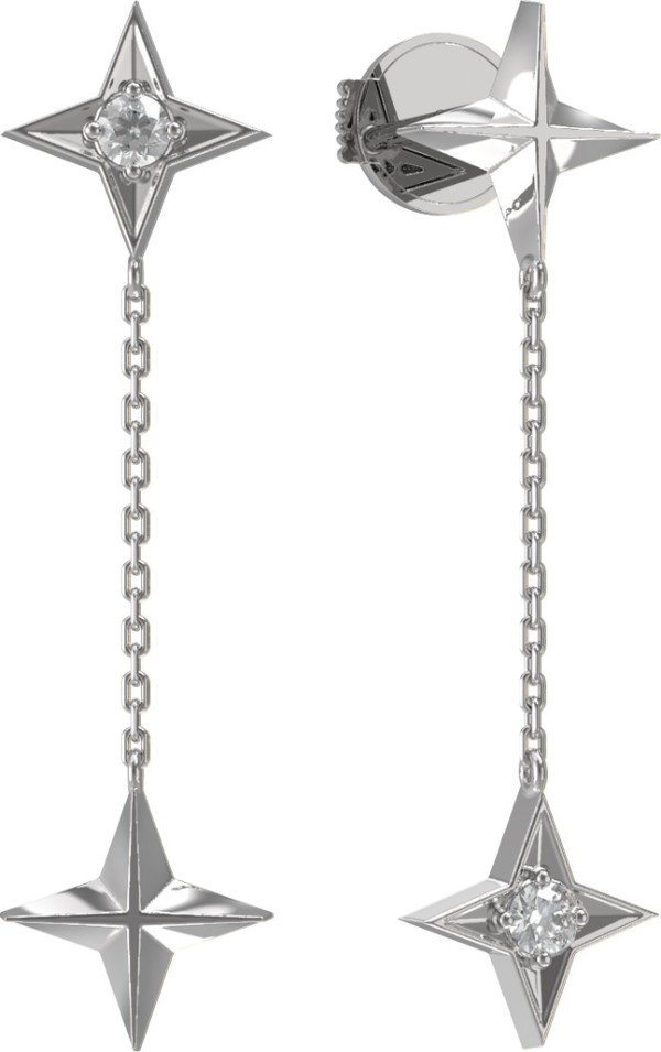 Серьги из белого золота c бриллиантами