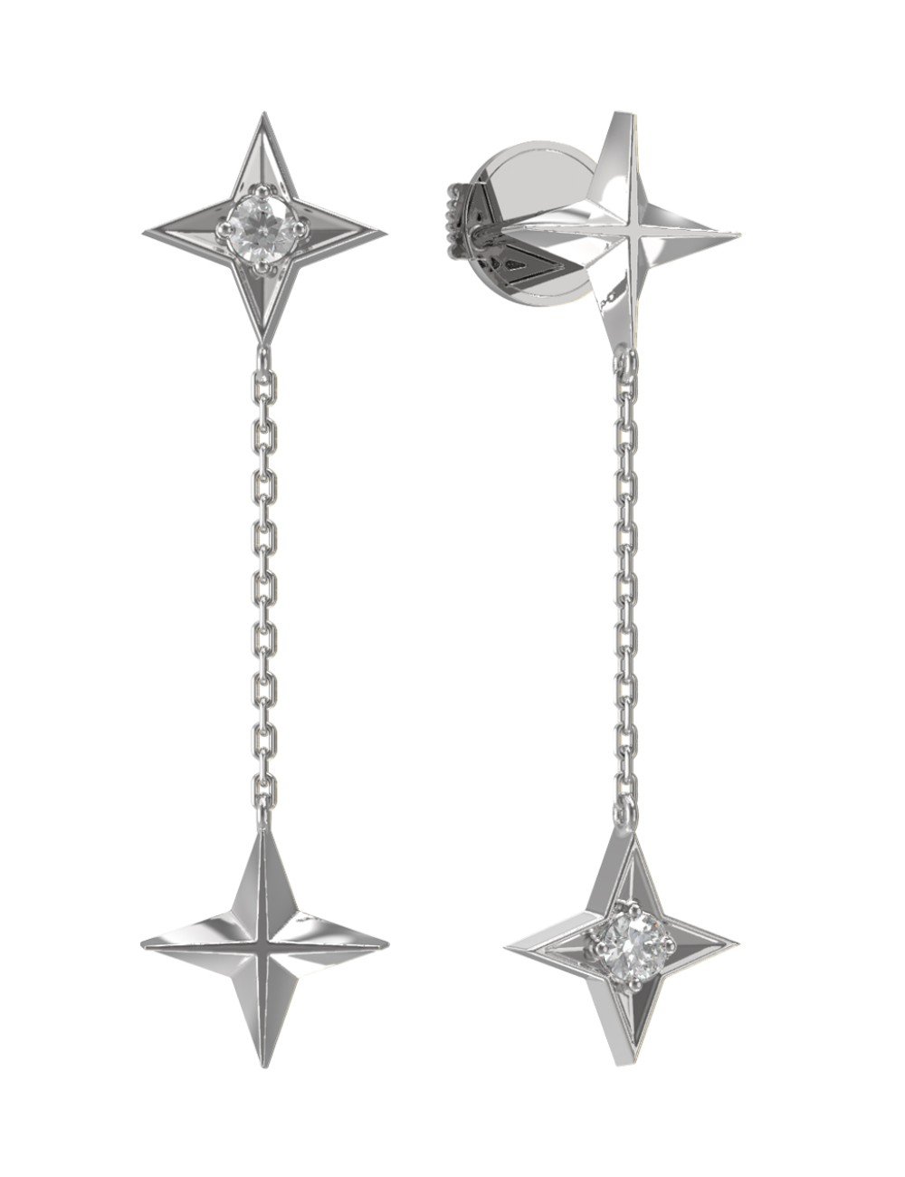 Серьги из белого золота c бриллиантами