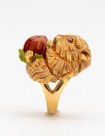 Кольцо из золота c эмалью