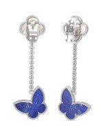 Серьги из белого золота c лазуритом и перламутром