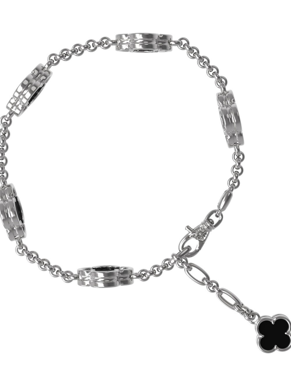 Браслет из белого золота c ониксом