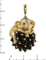 Подвеска из лимонного золота c эмалью и ониксом