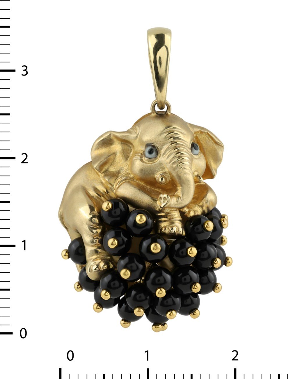 Подвеска из лимонного золота c эмалью и ониксом