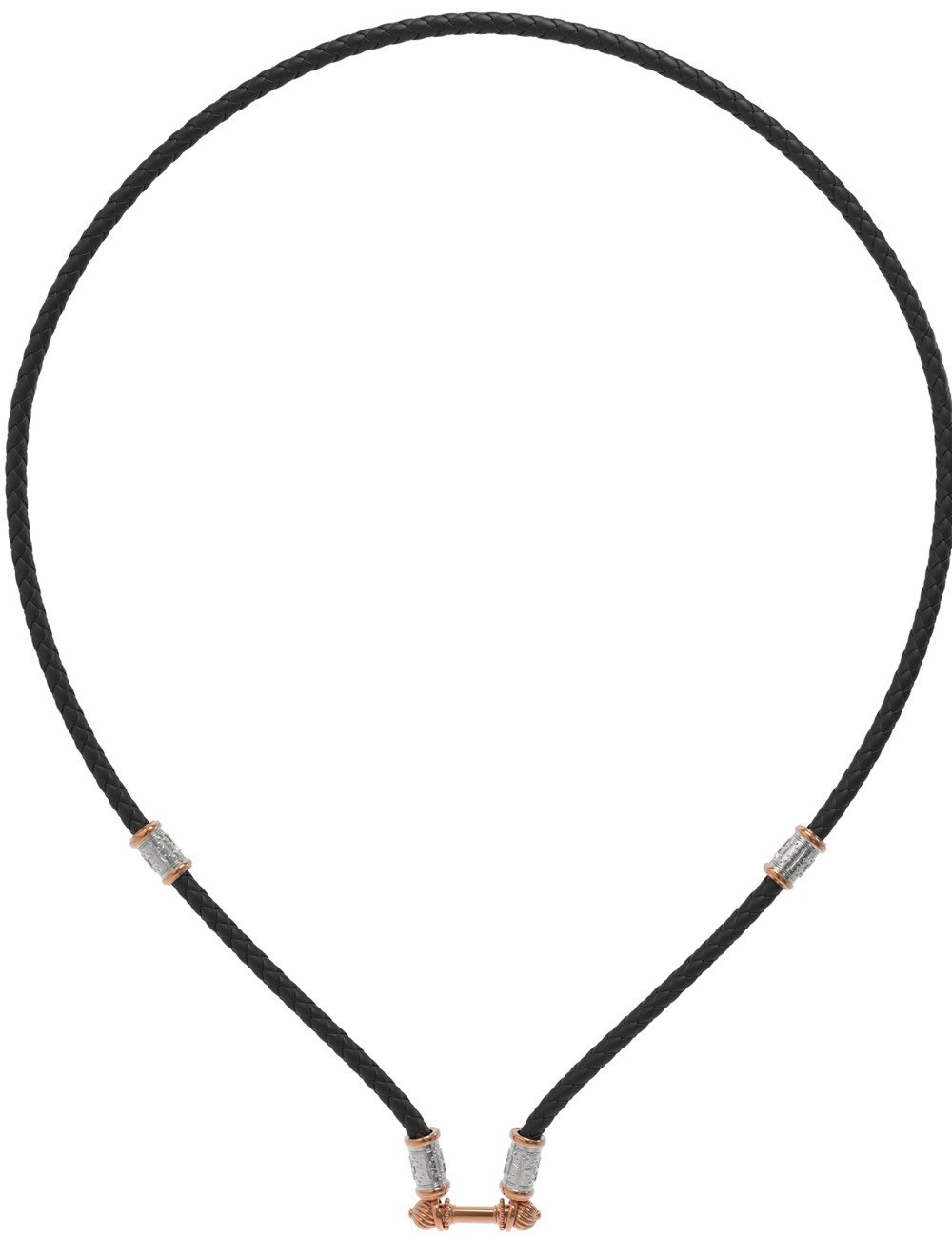 Гайтан из золота c кожаным шнурком