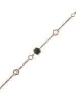 Браслет из золота c бриллиантами, малахитом и перламутром