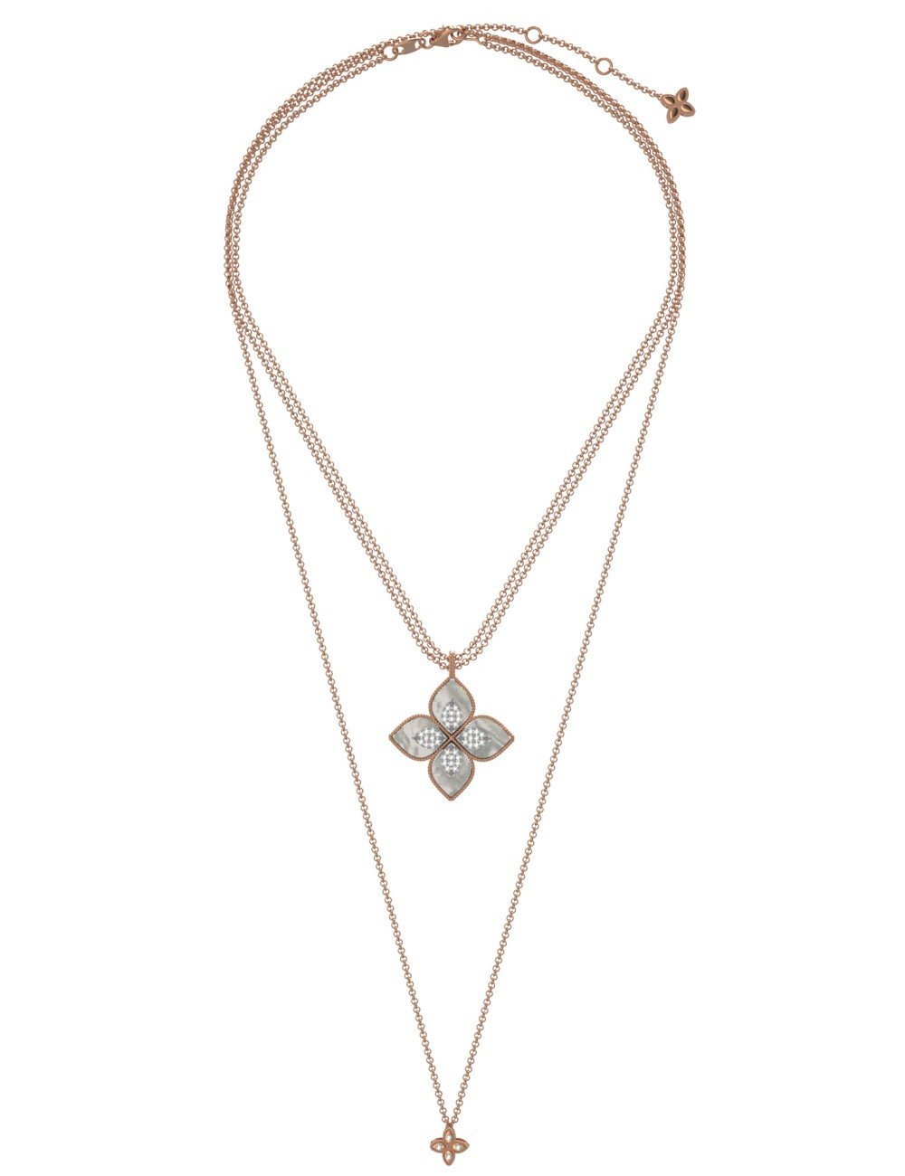 Колье из золота c бриллиантами и перламутром