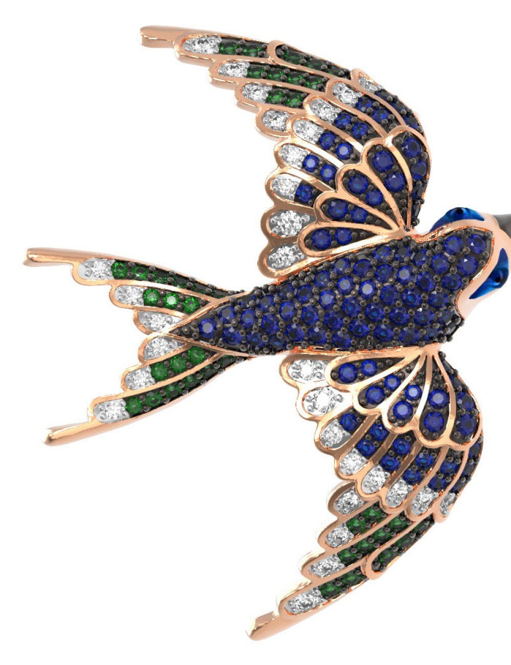 Подвеска из золота c эмалью и фианитом