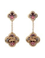 Серьги из золота c эмалью и перламутром