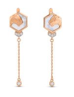 Серьги из золота c бриллиантами и перламутром