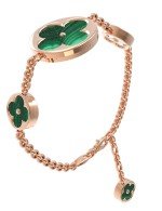 Браслет из золота c малахитом и перламутром