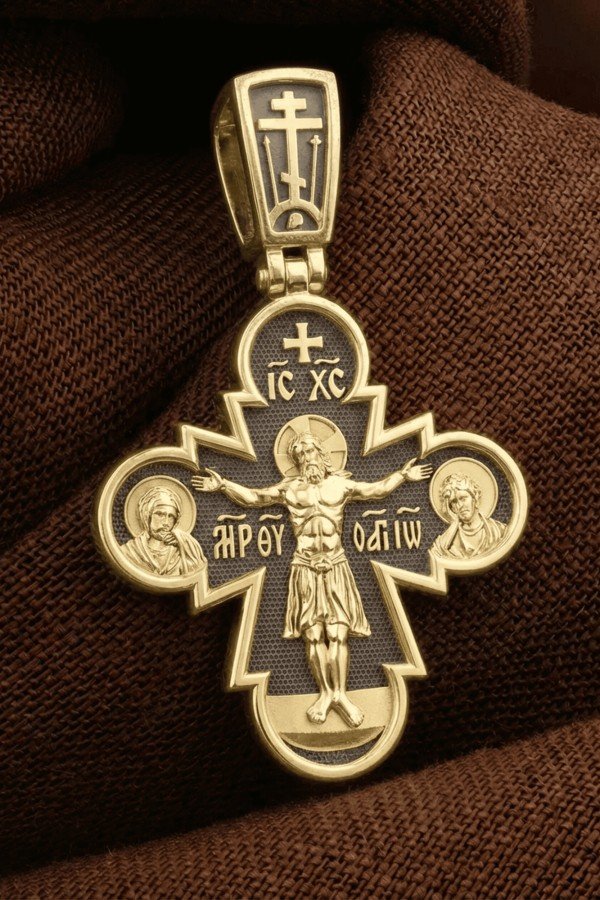 Крест из лимонного золота