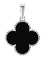 Подвеска из белого золота c ониксом